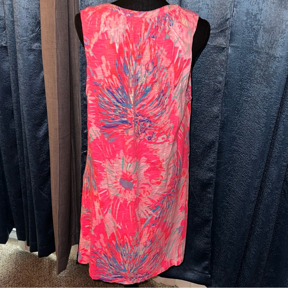 Lilly Pulitzer Hot Pink Multi Floral Sleeveless Midi Dress - Picture 5 of 8